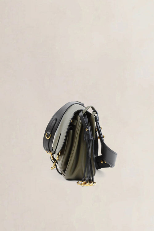 Green Saffiano Corsaire Hunting Crossbody Bag