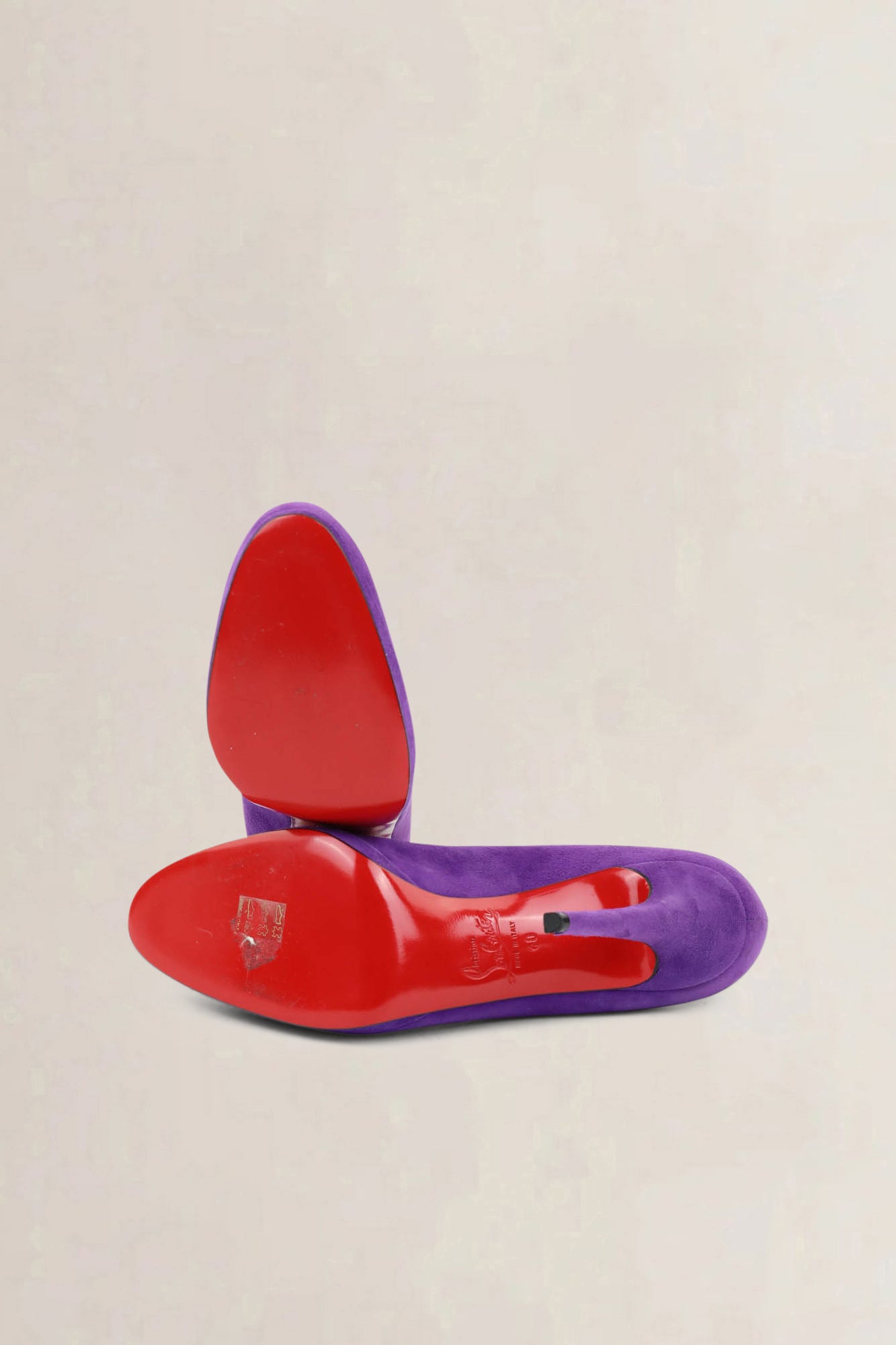 Christian Louboutin Filo 120 Purple Suède Platform Pumps