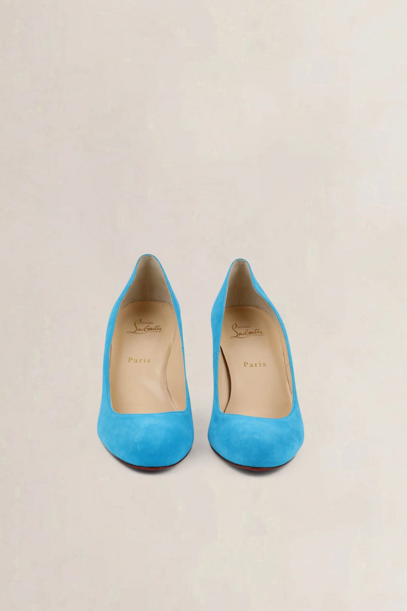 Christian Louboutin Filo 100 Turquoise Suède Platform Pumps