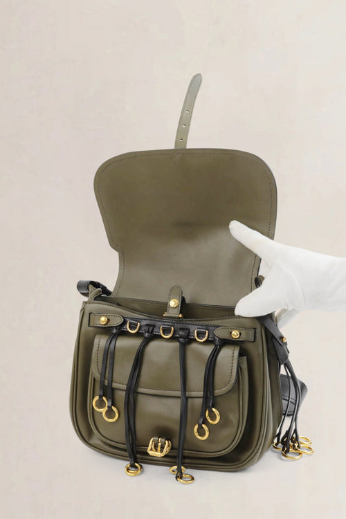 Green Saffiano Corsaire Hunting Crossbody Bag