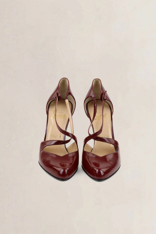Christian Louboutin Burgundy Patent D'Orsay Pumps
