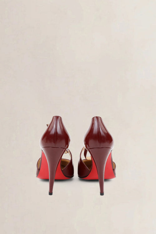 Christian Louboutin Burgundy Patent D'Orsay Pumps