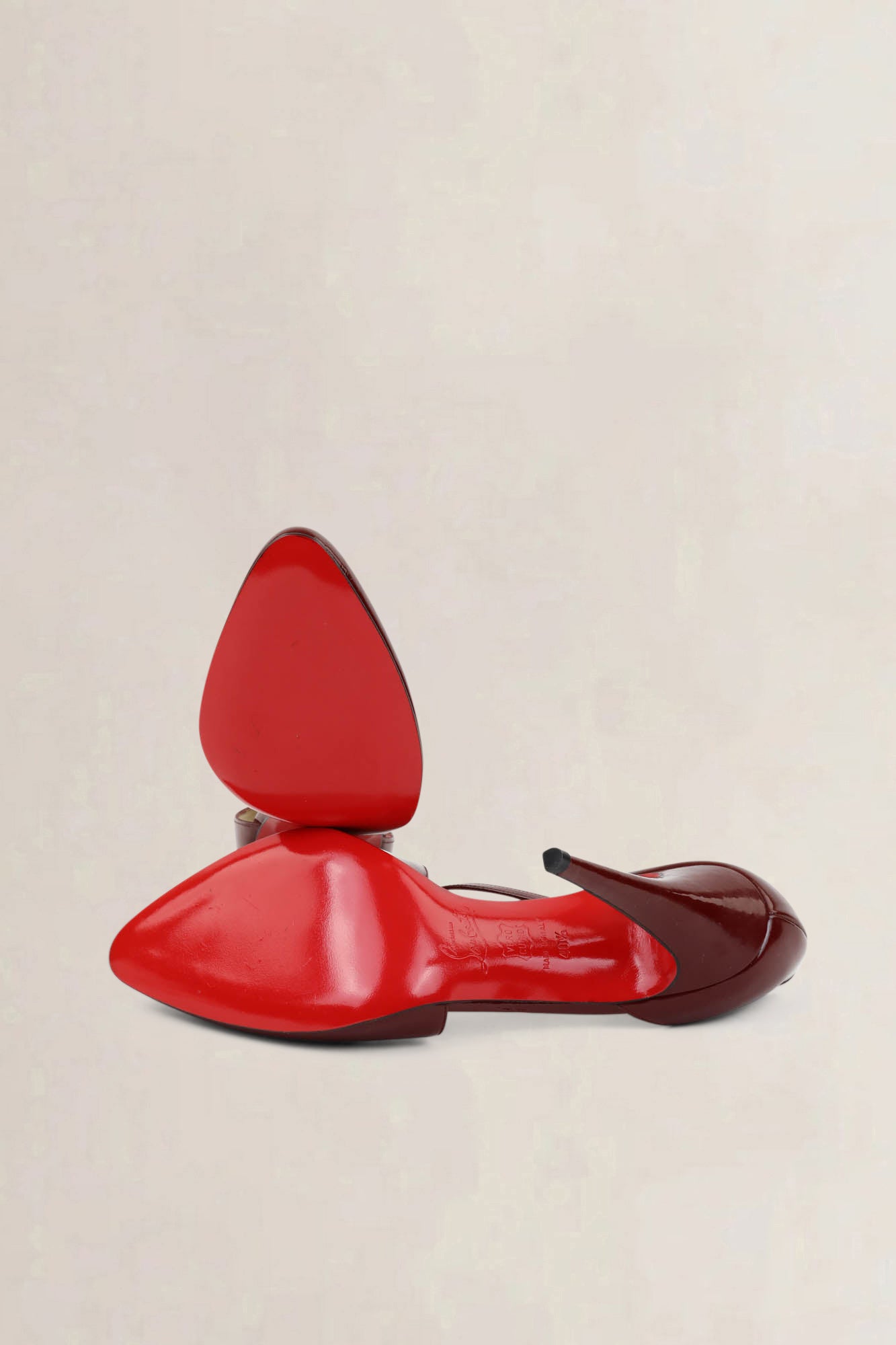 Christian Louboutin Burgundy Patent D'Orsay Pumps
