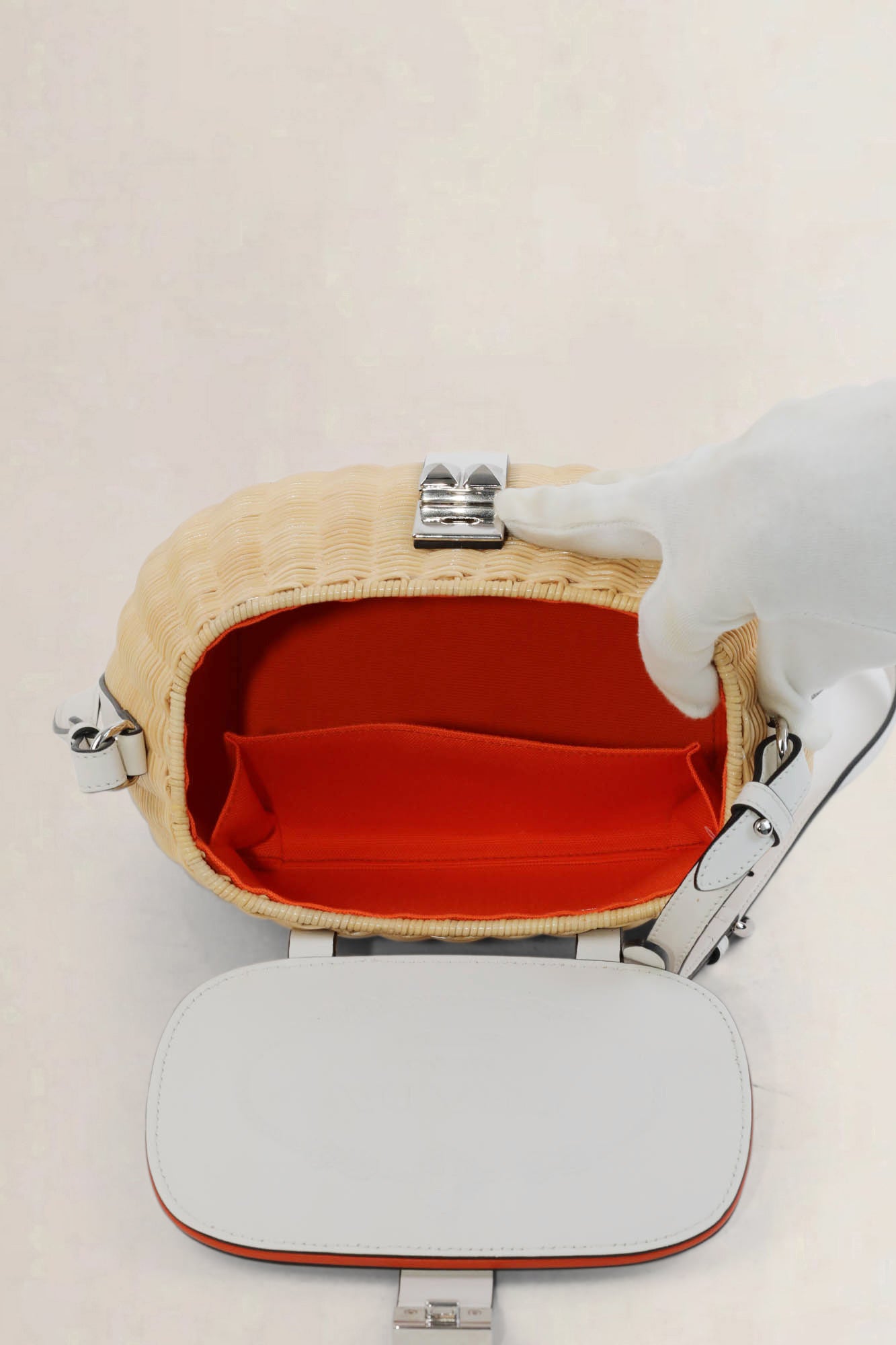 White City Calf & Midollino Basket Bag