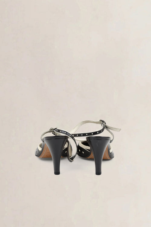 Chanel Black/White Slingback Heels