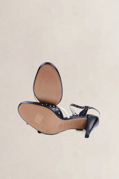 Chanel Black/White Slingback Heels