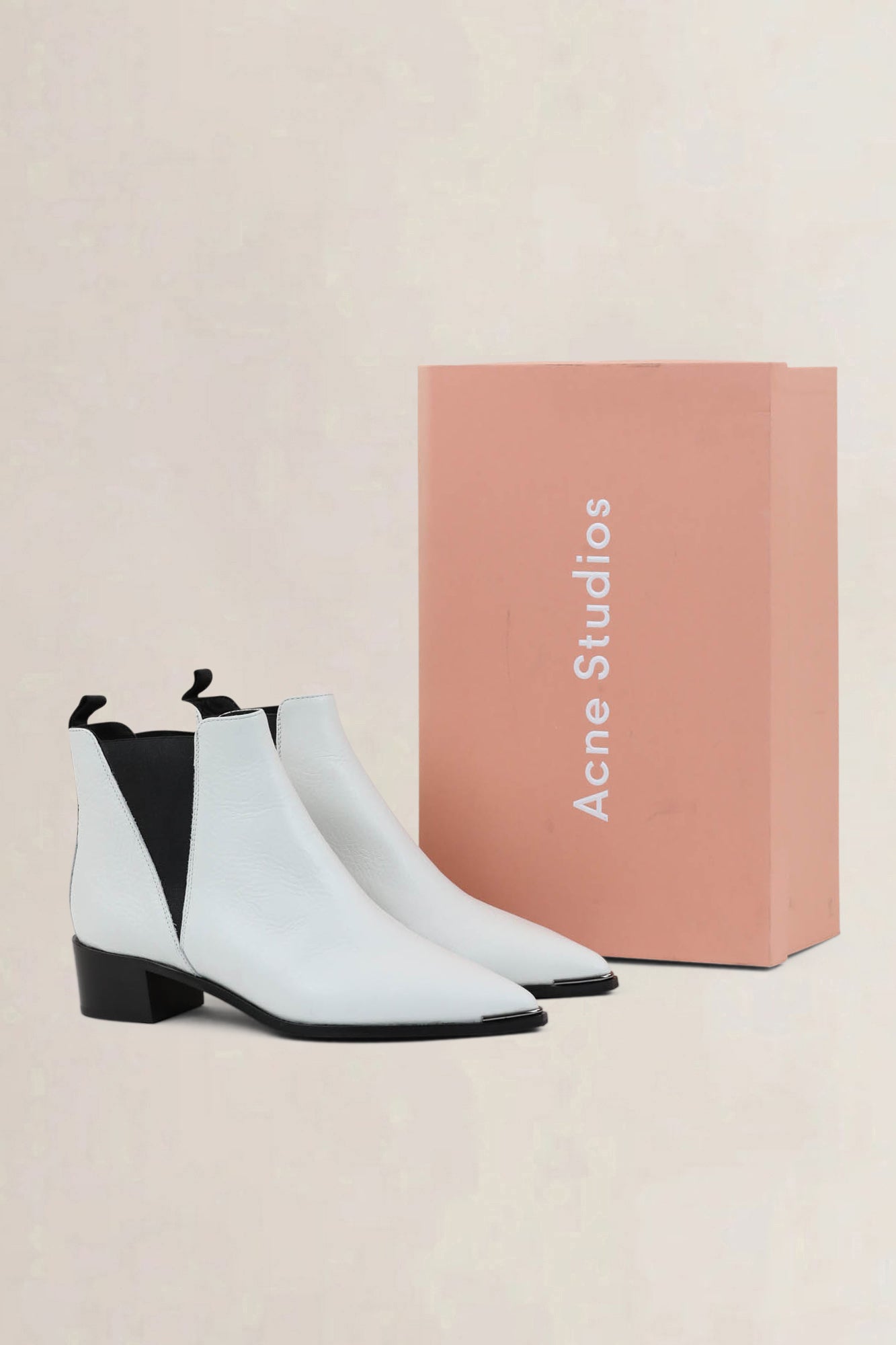 Acne Studios White Chelsea Boots