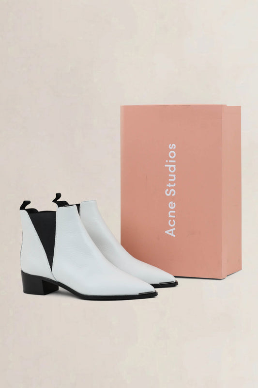 Acne Studios White Chelsea Boots