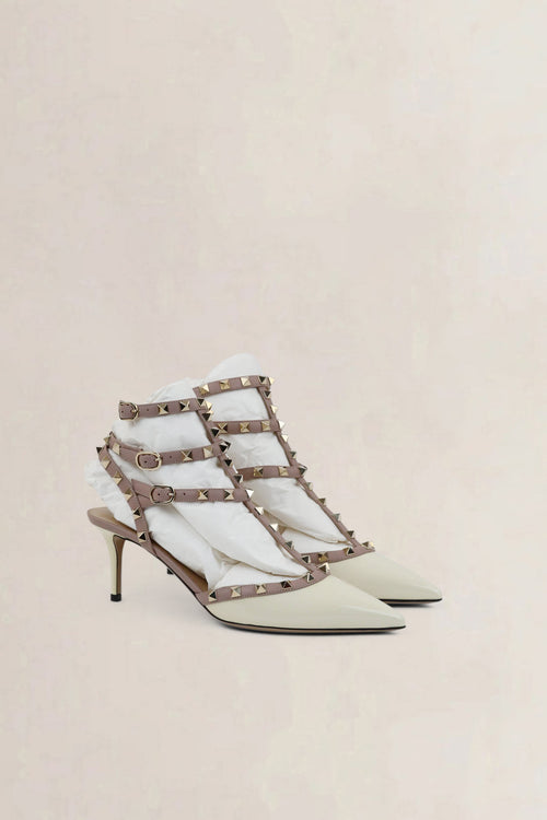 Valentino Garavani Ivory Rockstud Caged Pumps