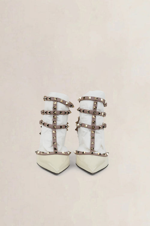 Valentino Garavani Ivory Rockstud Caged Pumps