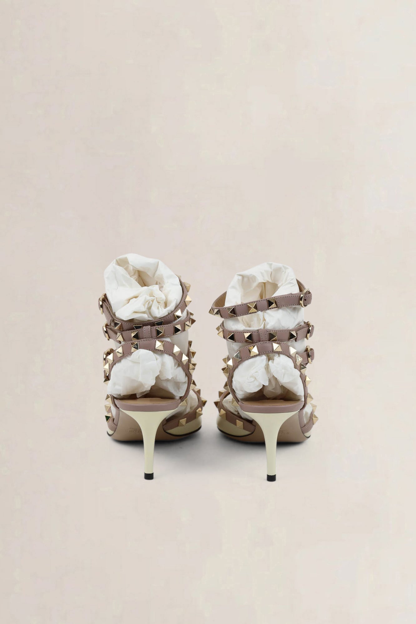 Valentino Garavani Ivory Rockstud Caged Pumps