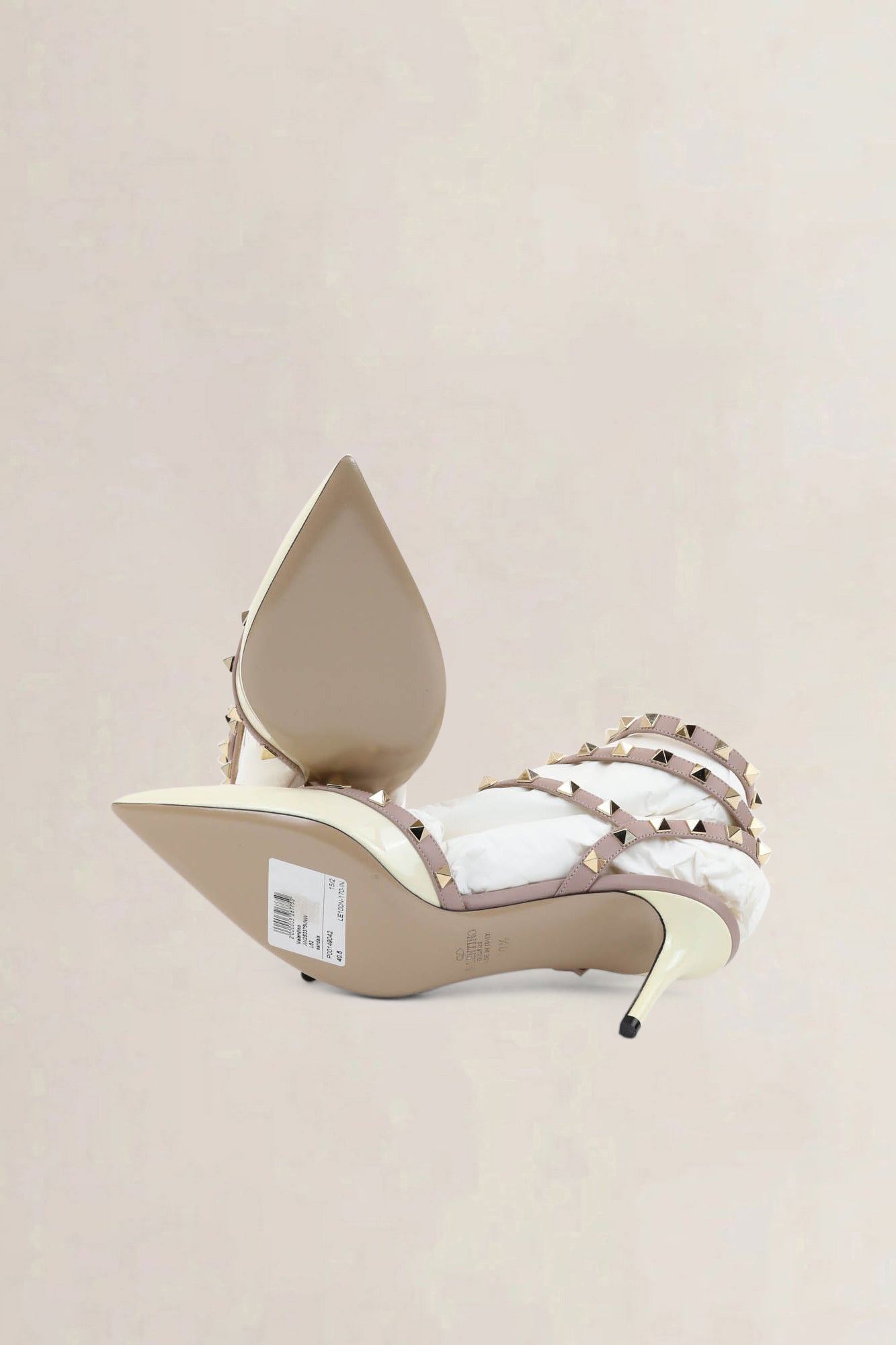 Valentino Garavani Ivory Rockstud Caged Pumps