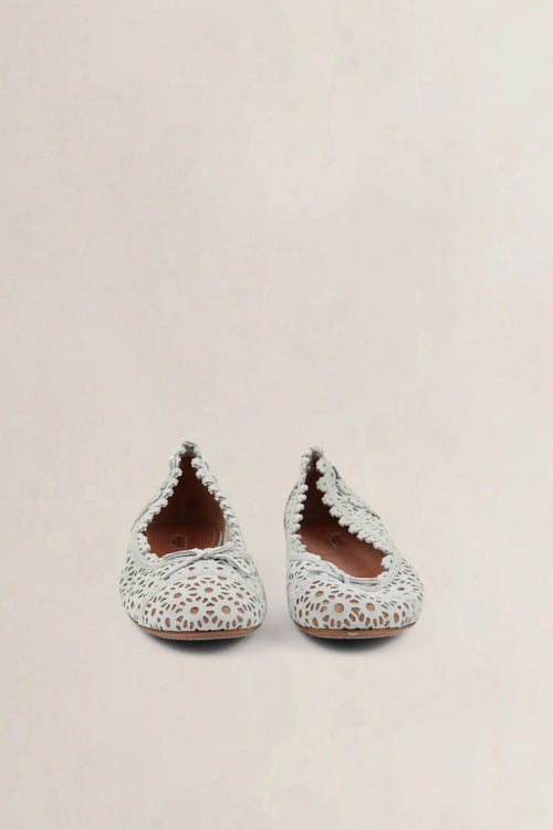 Alaïa White Leather Ballet Flats