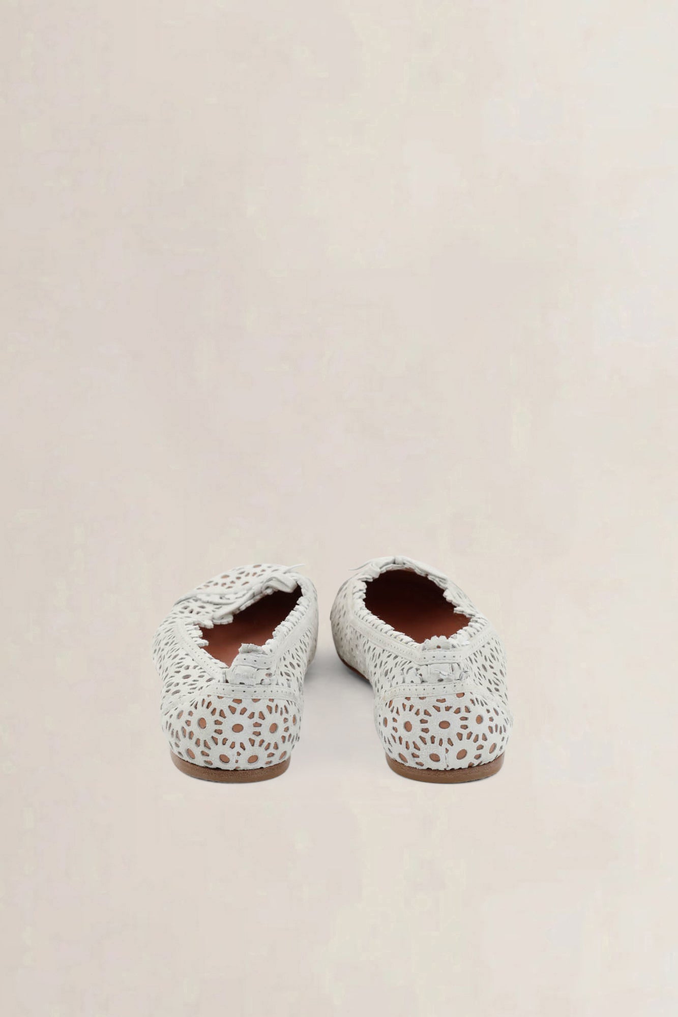 Alaïa White Leather Ballet Flats