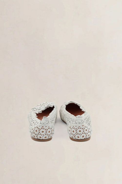 Alaïa White Leather Ballet Flats