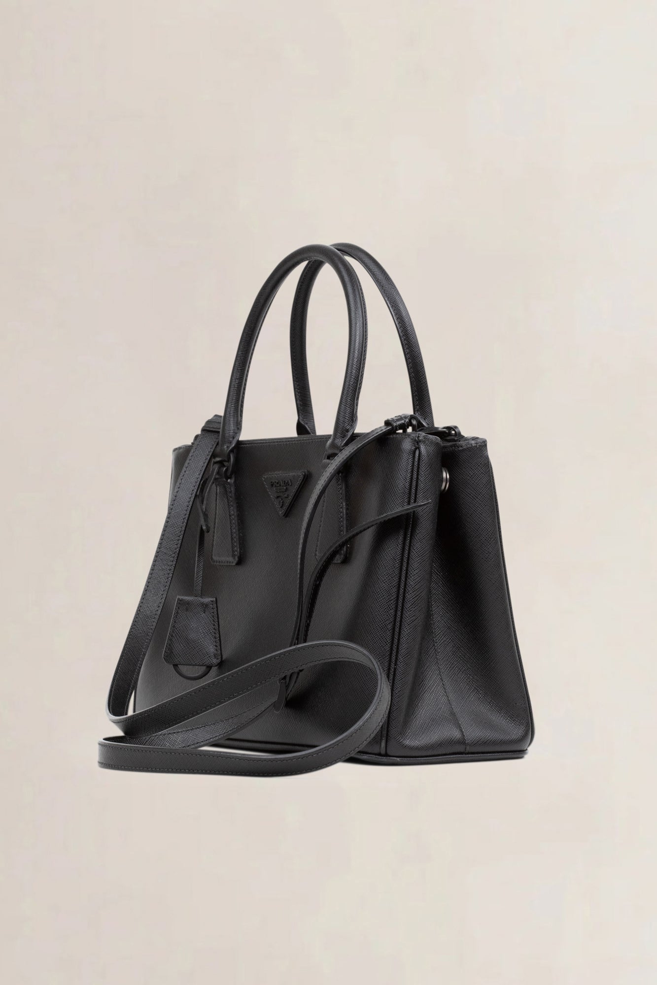 Galleria Black Matte Crossbody Bag