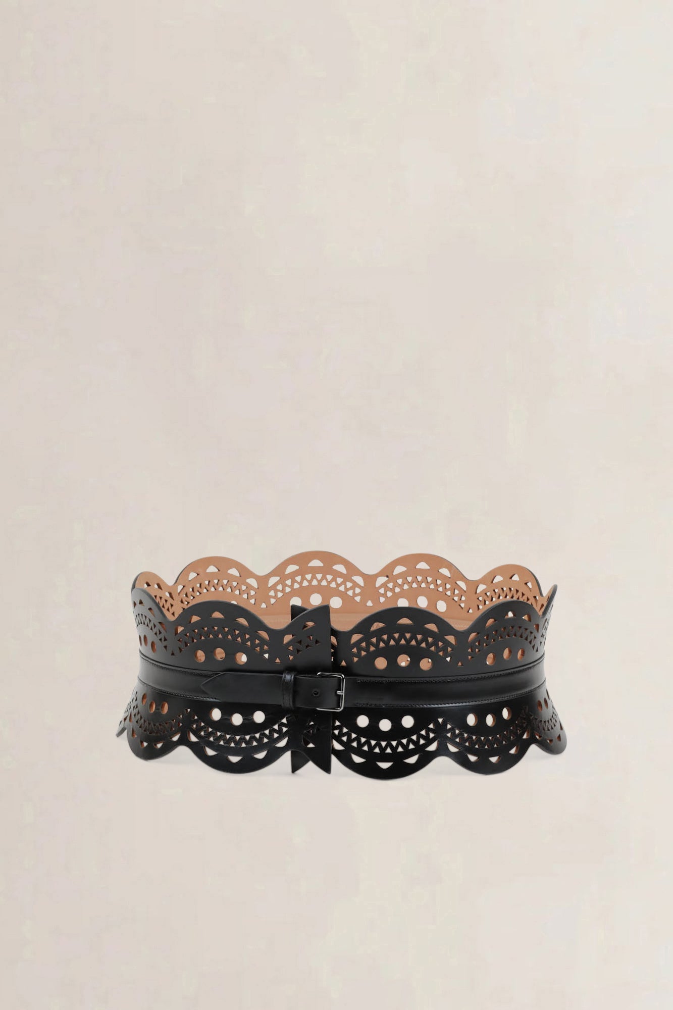 Alaïa Black Wave Vienne Leather Bustier