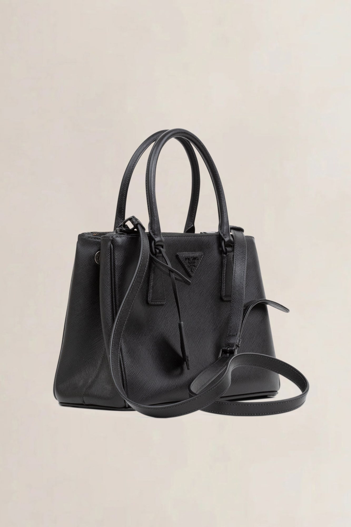 Galleria Black Matte Crossbody Bag