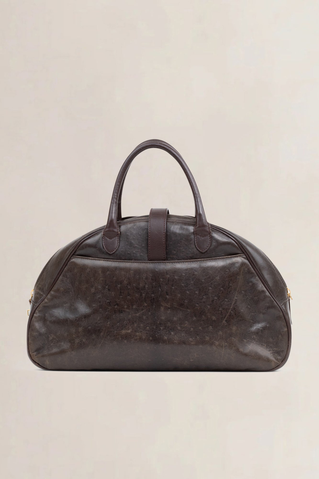 Vintage Double Saddle Bowler Top Handle Bag