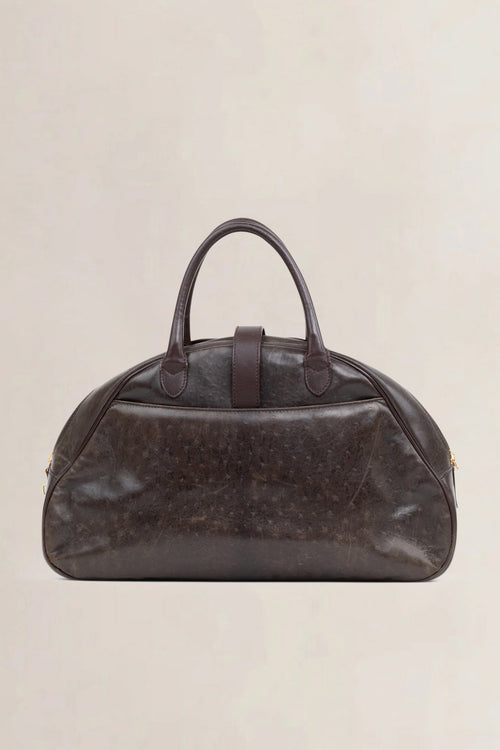 Vintage Double Saddle Bowler Top Handle Bag