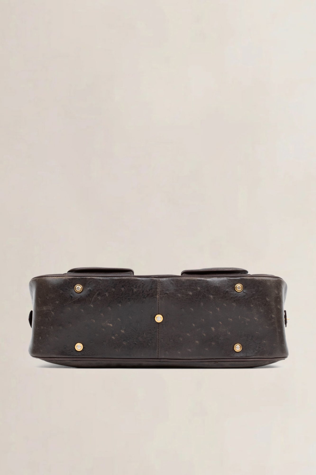 Vintage Double Saddle Bowler Top Handle Bag