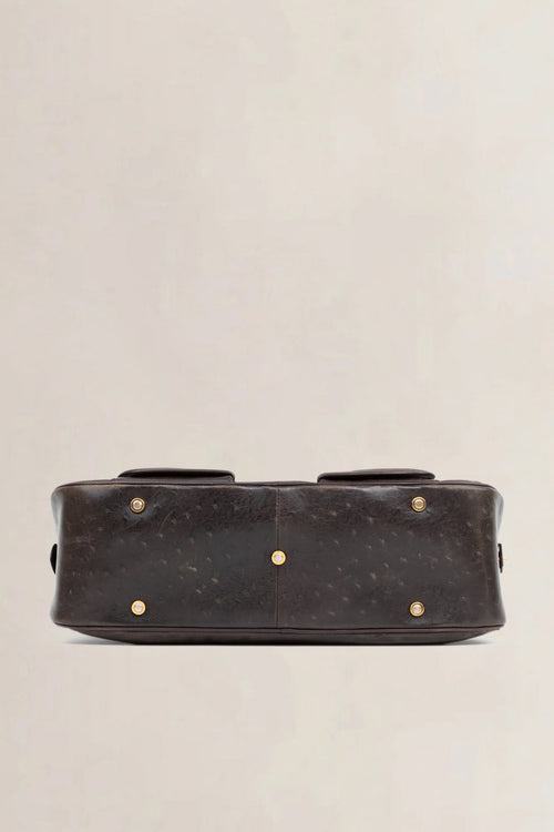 Vintage Double Saddle Bowler Top Handle Bag