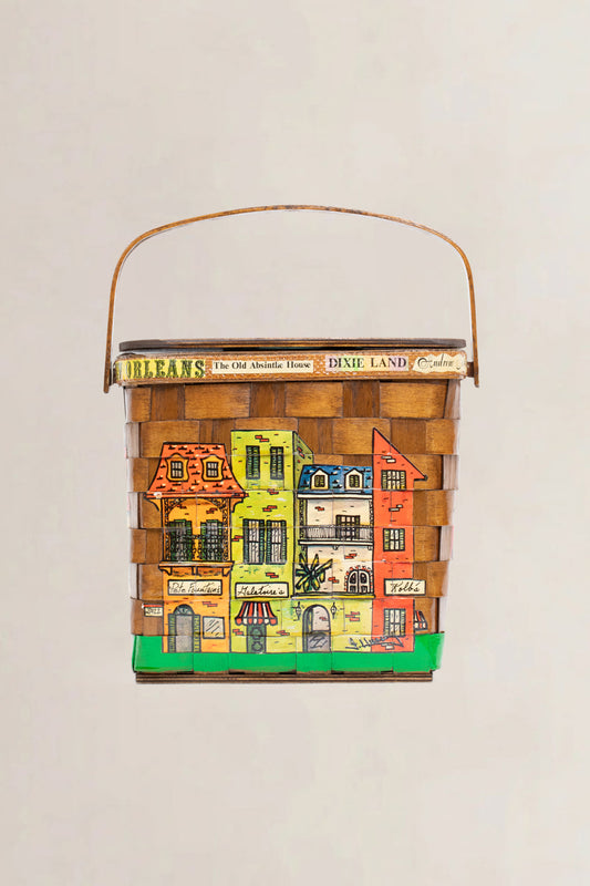 Vintage 1960s Basket Top Handle Bag