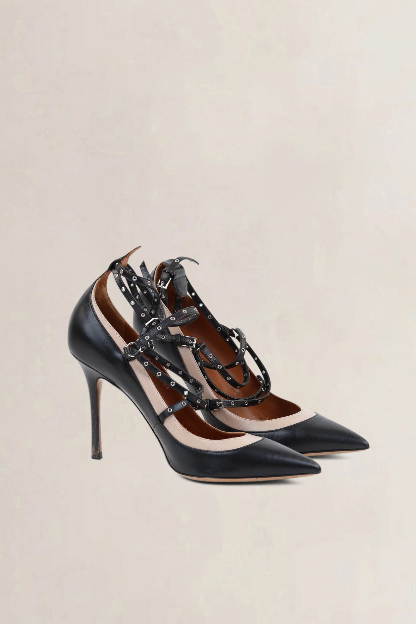 Valentino Garavani Black/Beige Love Latch Pumps