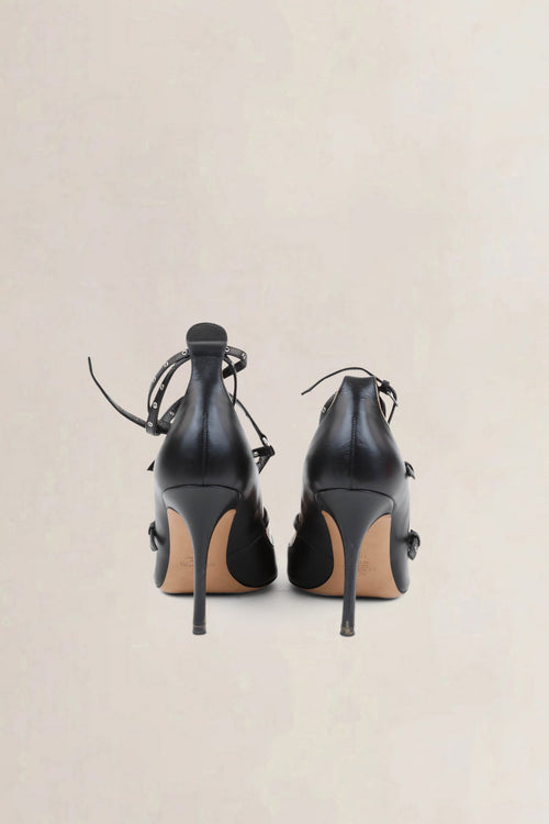 Valentino Garavani Black/Beige Love Latch Pumps