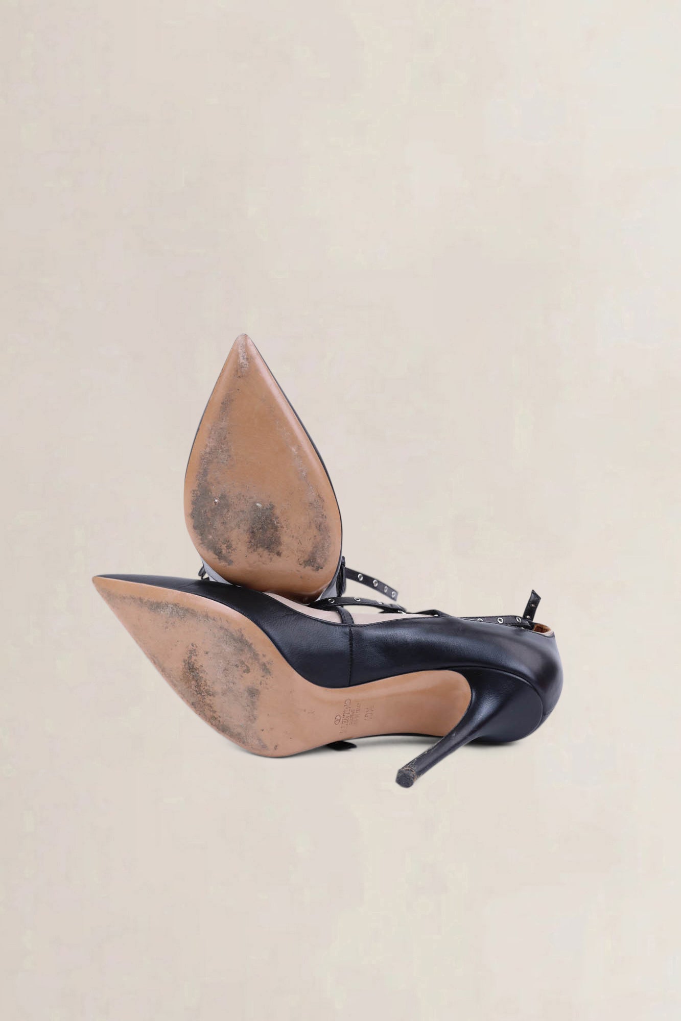 Valentino Garavani Black/Beige Love Latch Pumps