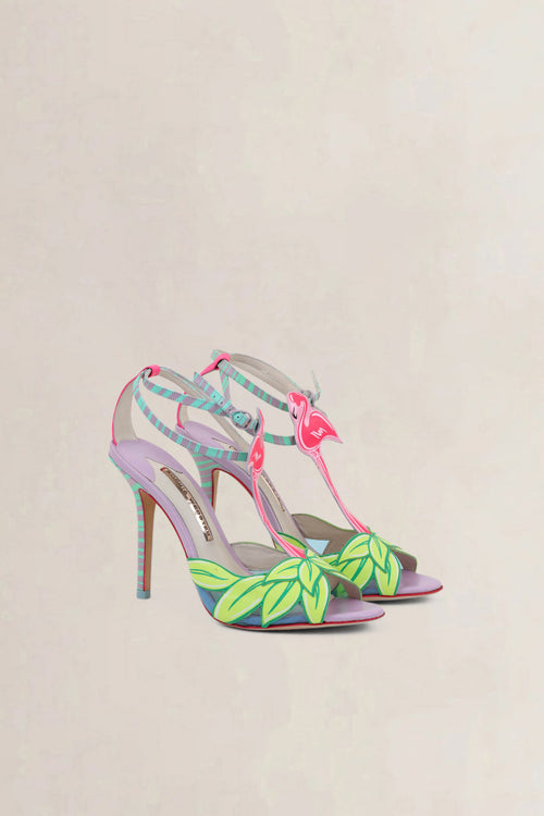 Sophia Webster Multicolor Patent Leather Flamingo Heels