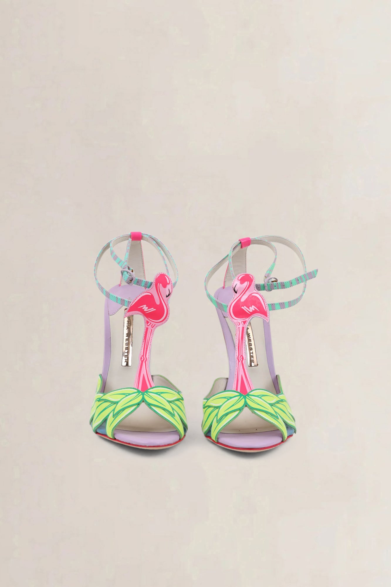Sophia Webster Multicolor Patent Leather Flamingo Heels
