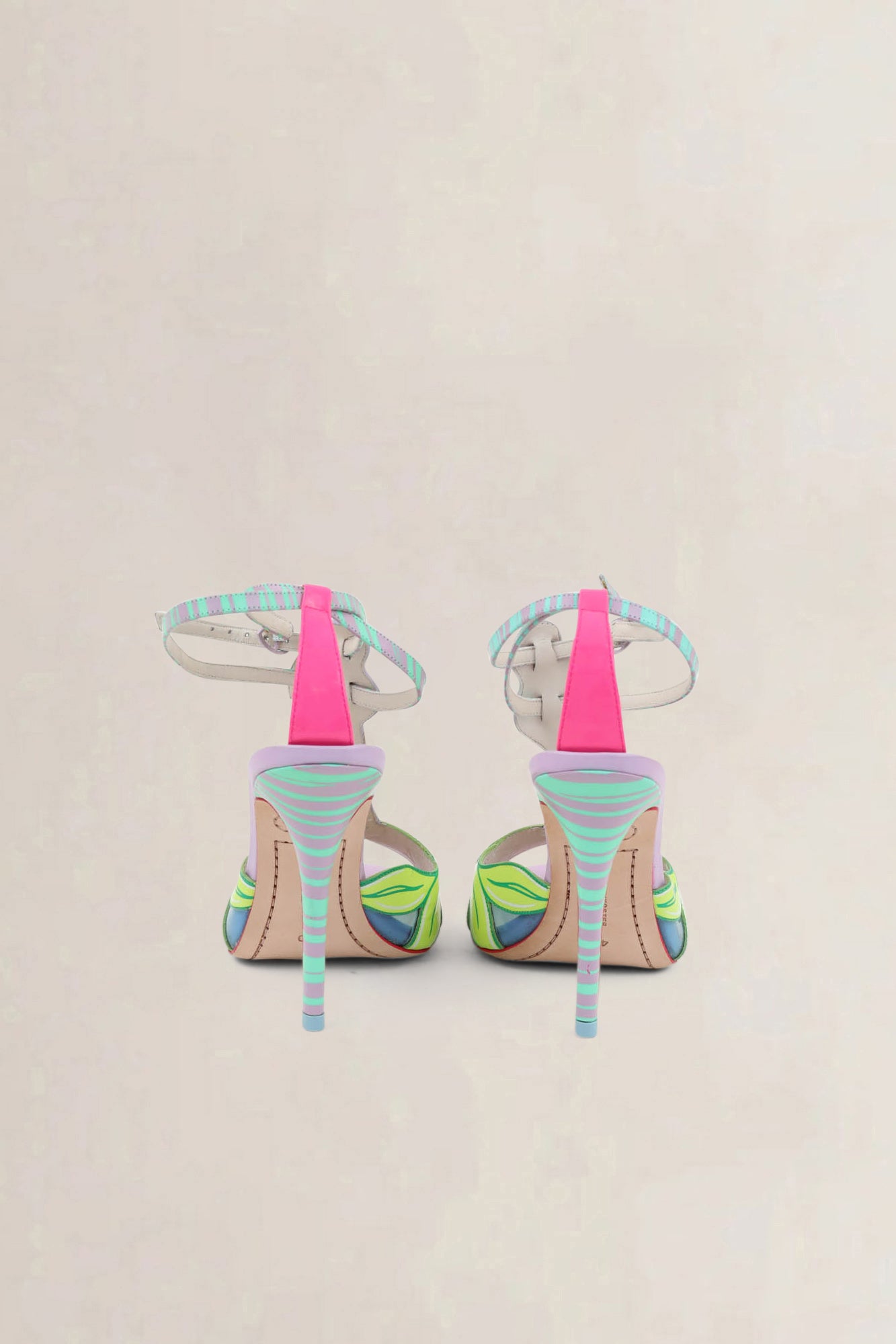 Sophia Webster Multicolor Patent Leather Flamingo Heels