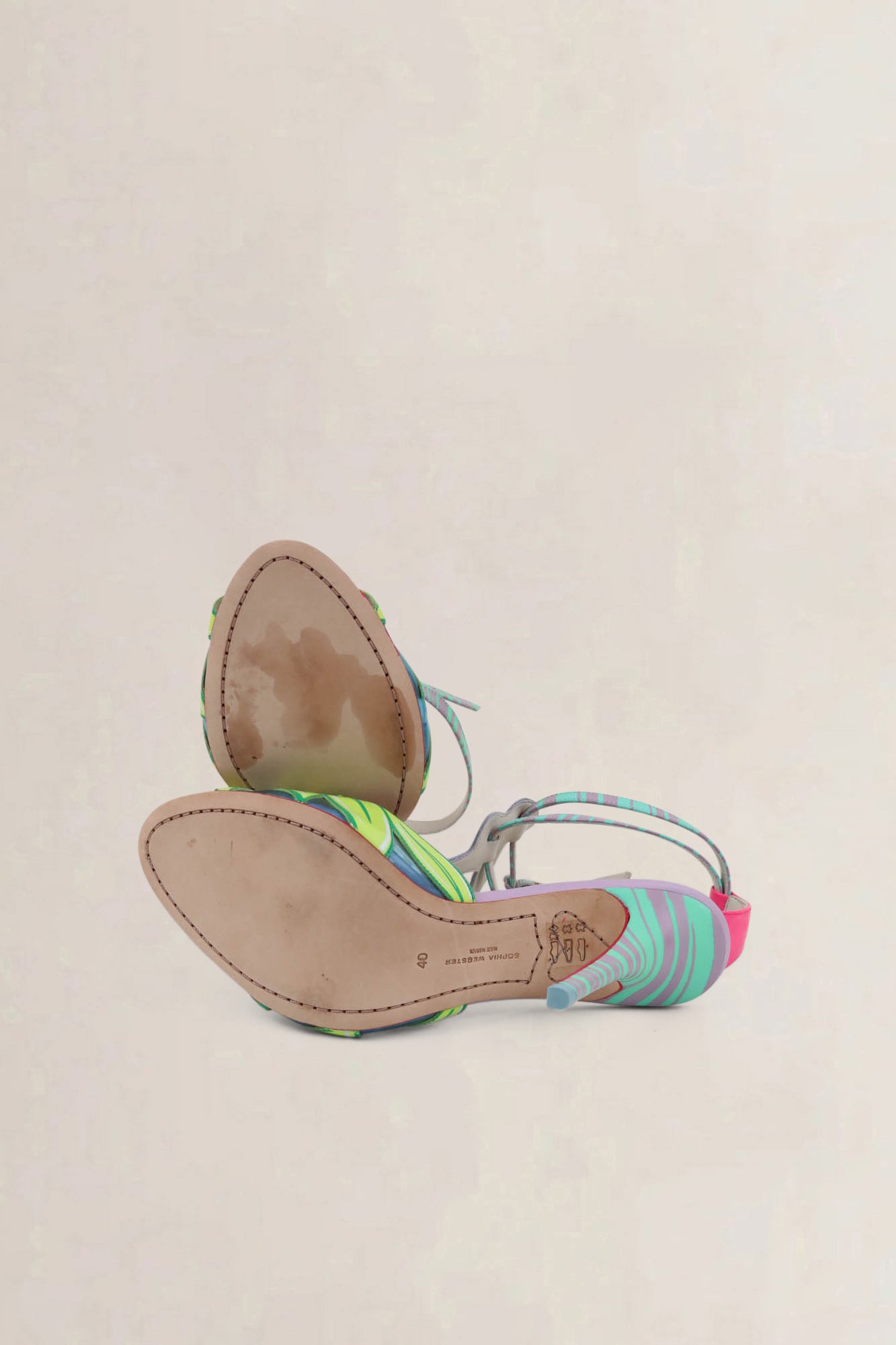 Sophia Webster Multicolor Patent Leather Flamingo Heels