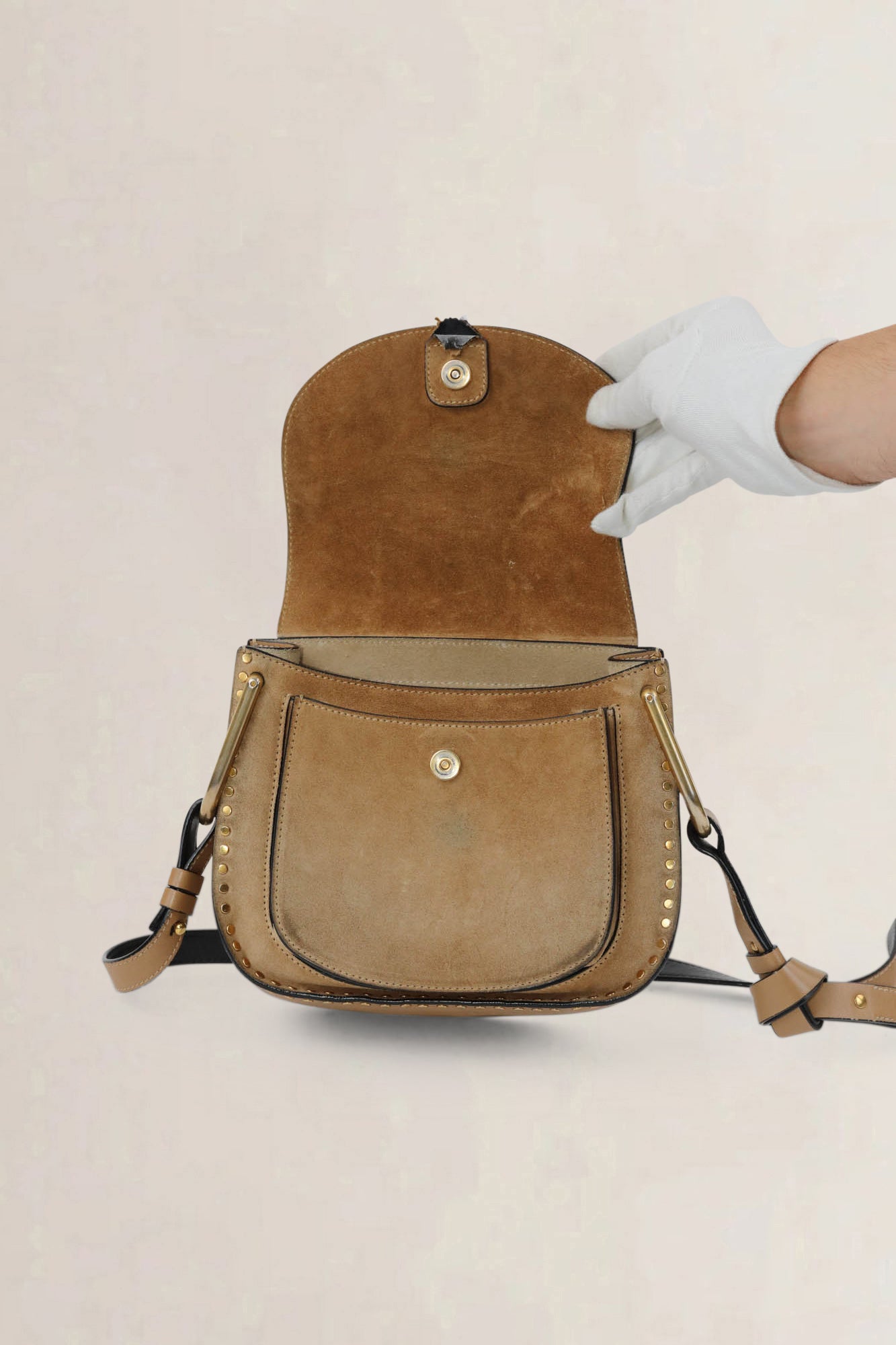 Chloé Brown Suède Hayley Crossbody Bag