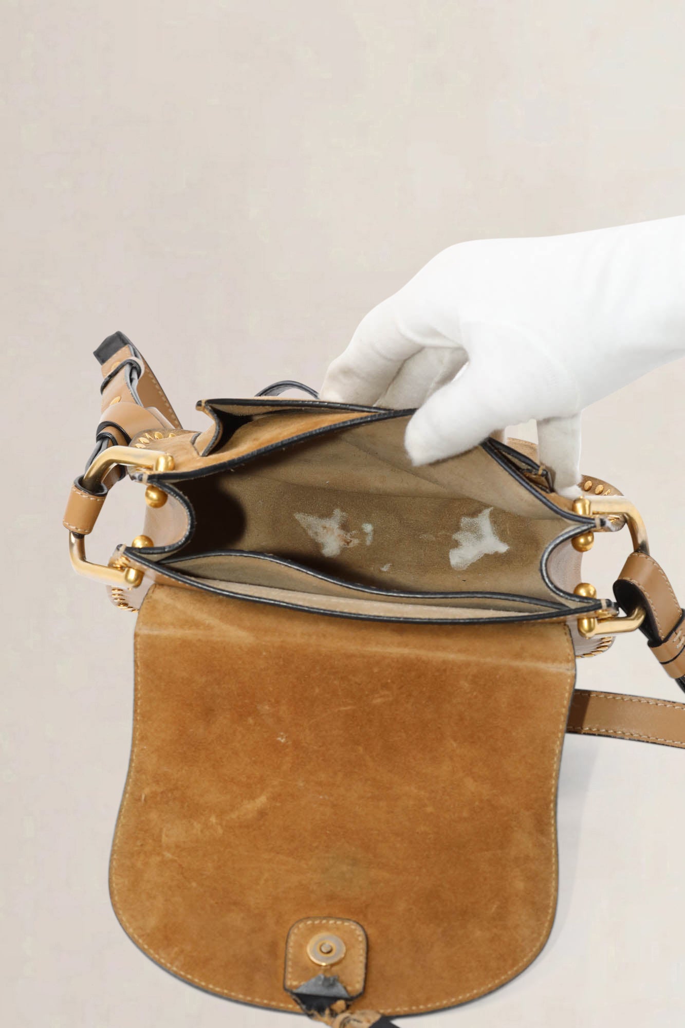 Chloé Brown Suède Hayley Crossbody Bag