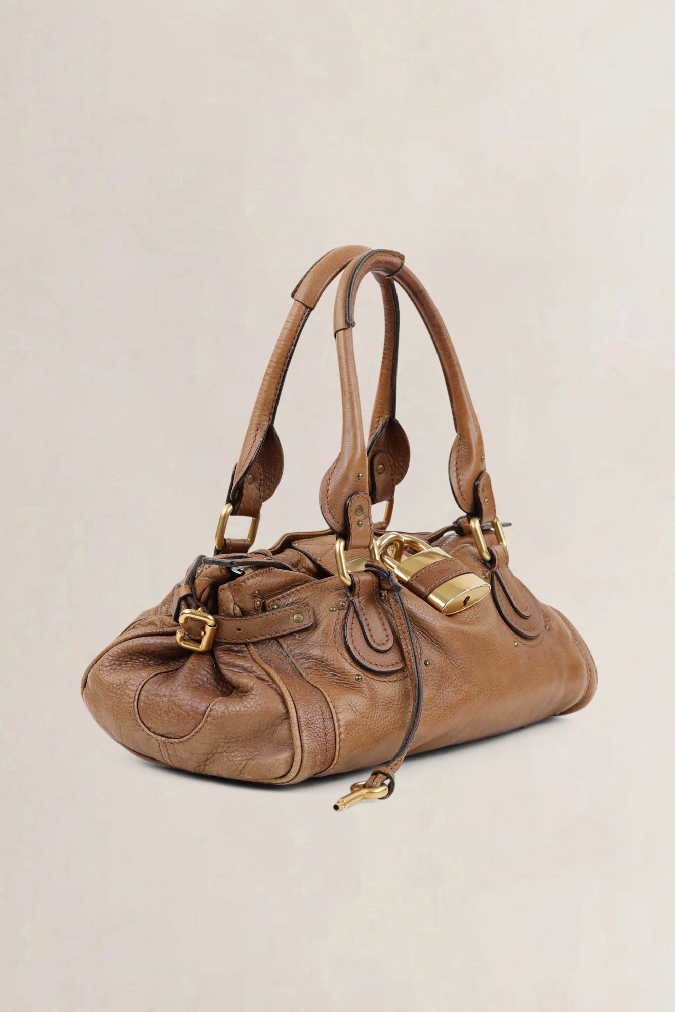 Chloé Brown Paddington Padlock Shoulder Bag