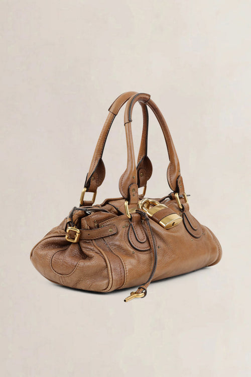 Chloé Brown Paddington Padlock Shoulder Bag