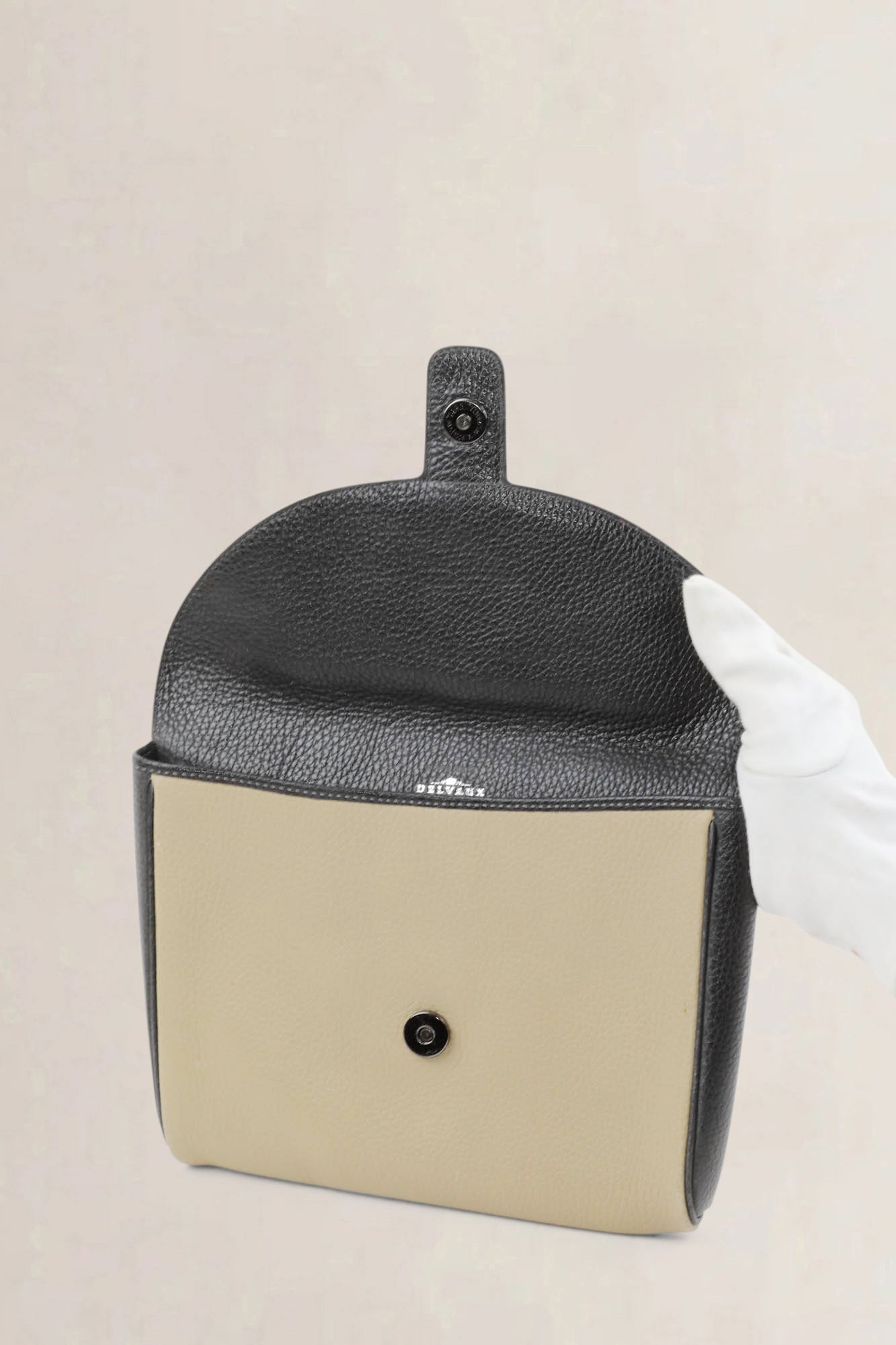 Black/Beige Flocon Clutch