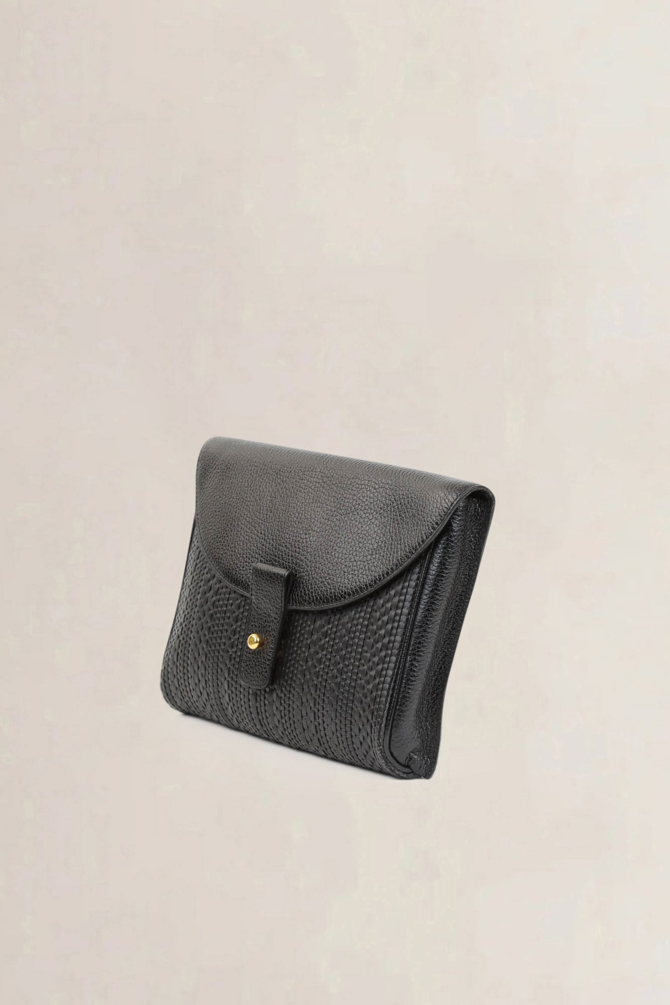 Delvaux Black Toile De Cuir Clutch
