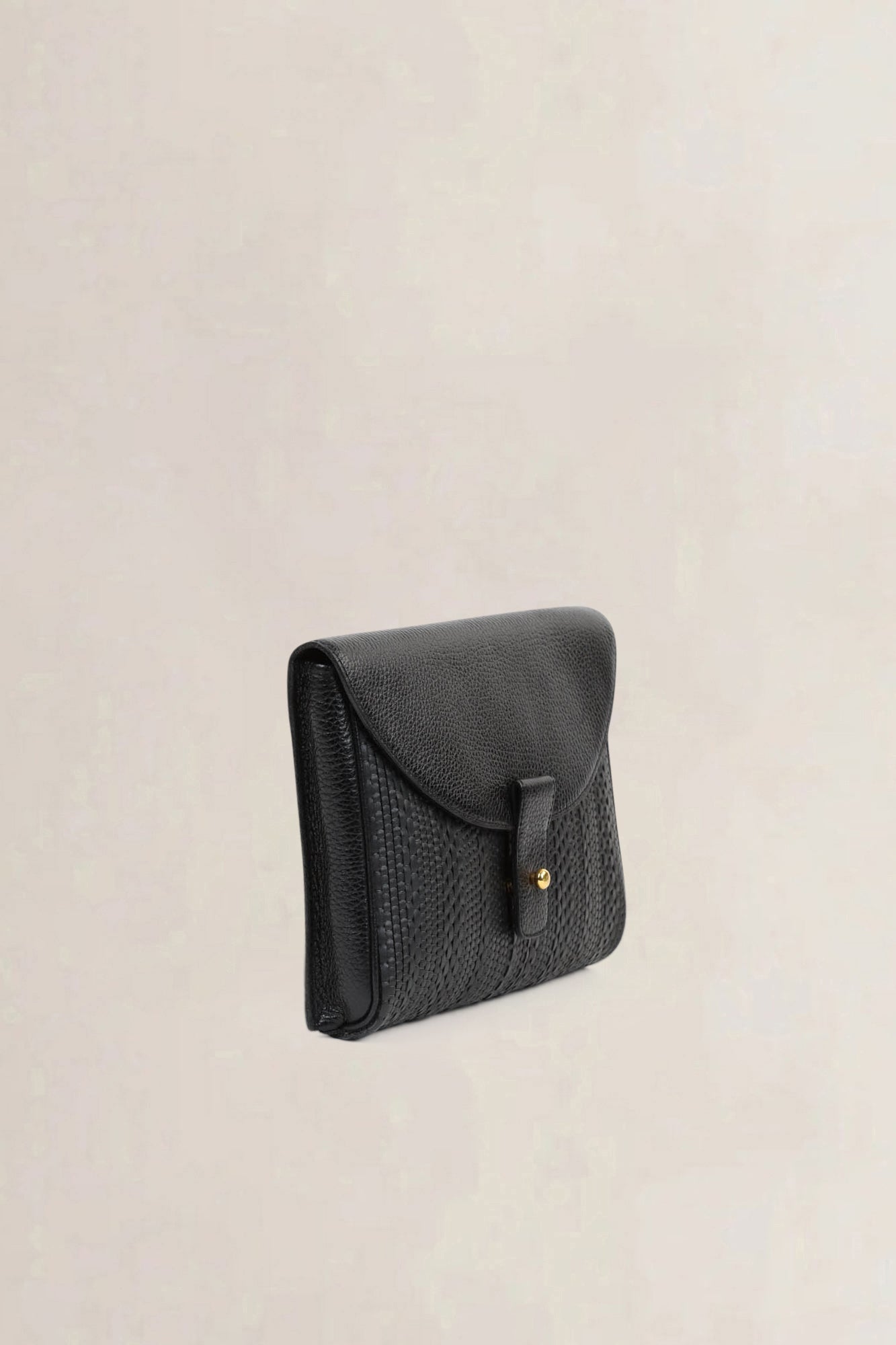 Delvaux Black Toile De Cuir Clutch