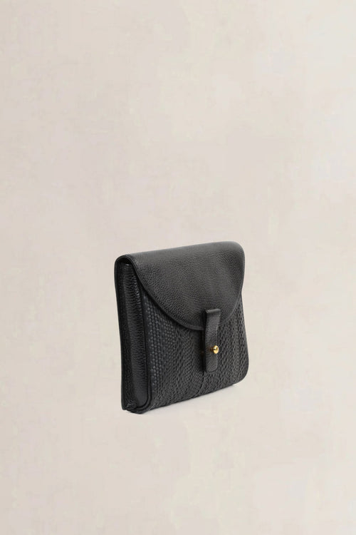 Delvaux Black Toile De Cuir Clutch