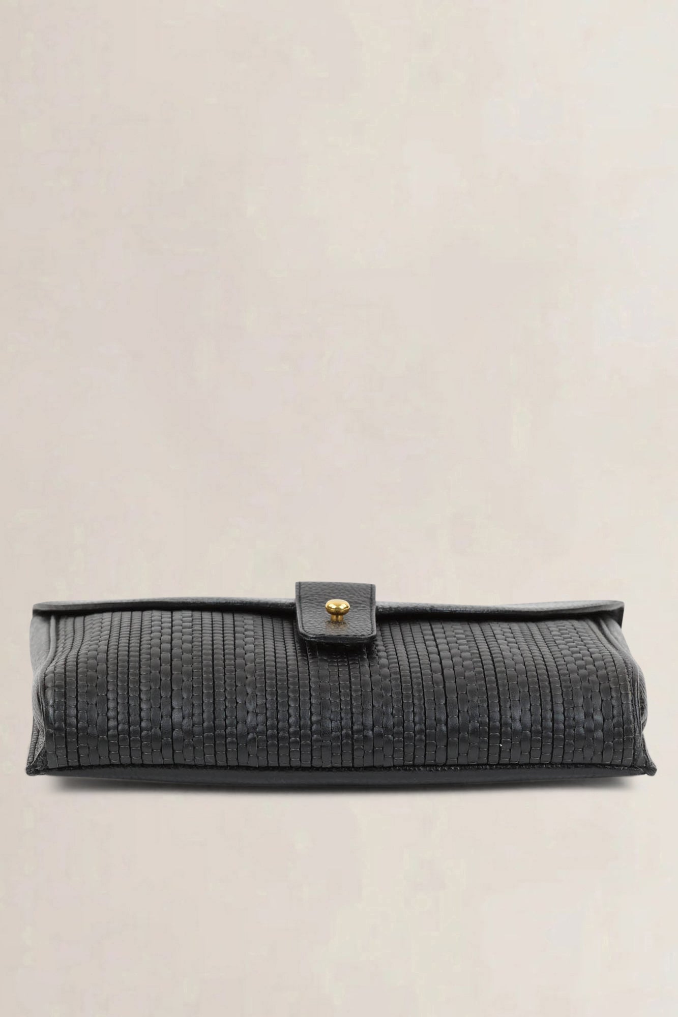 Delvaux Black Toile De Cuir Clutch
