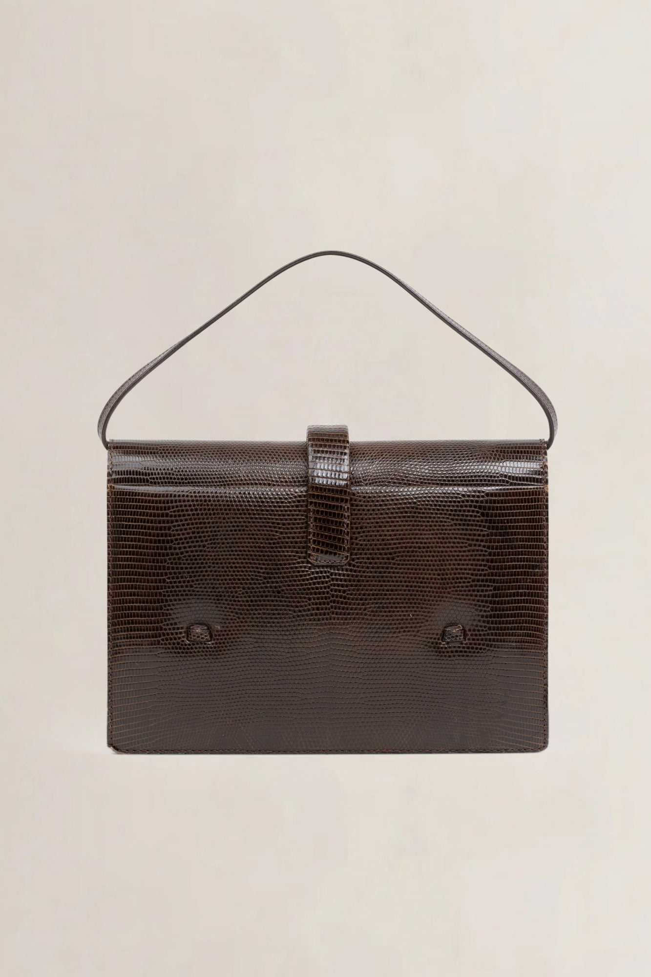 Paris Vintage Brown Lizard Top Handle Bag