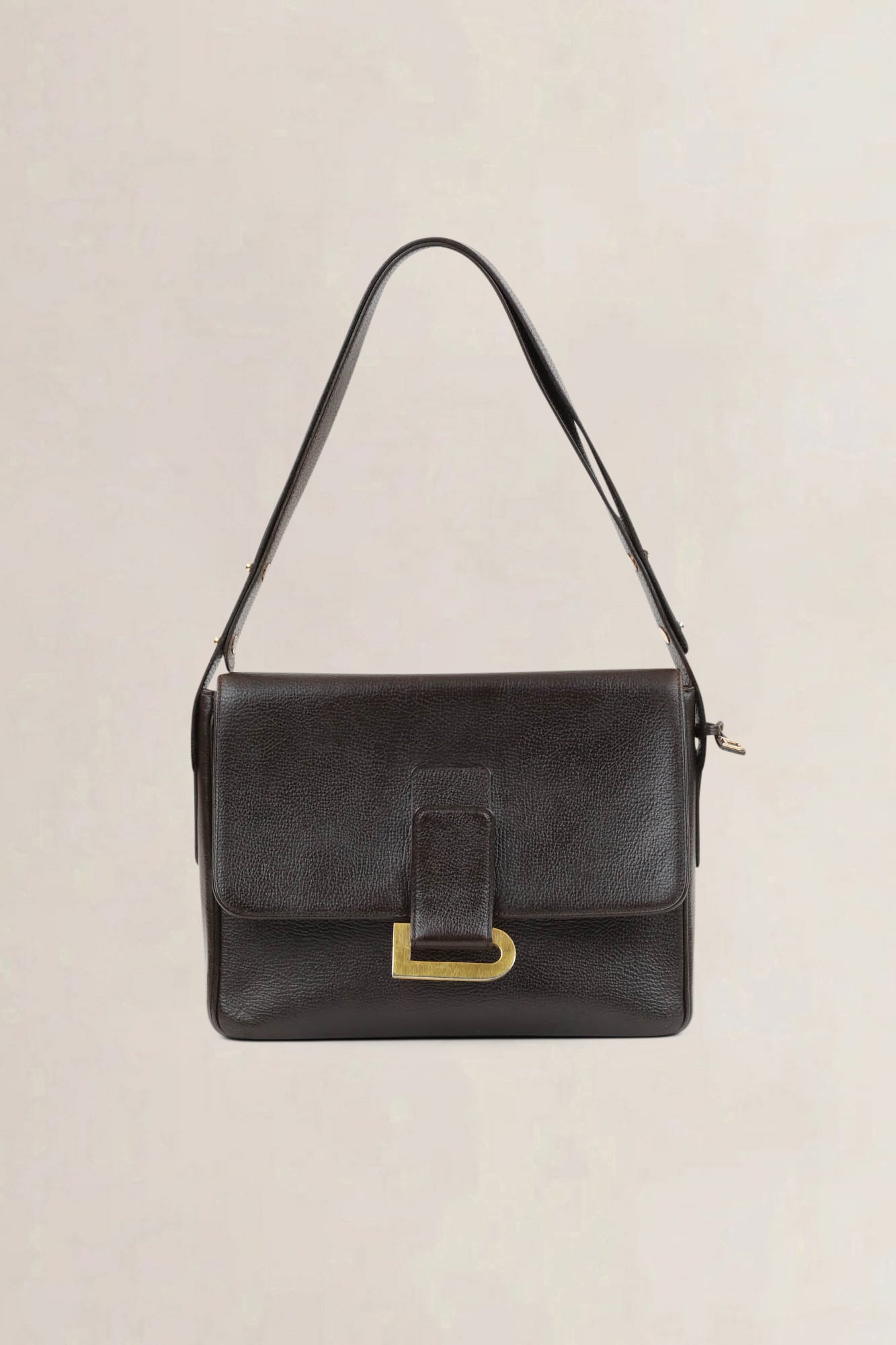 Delvaux Dark Brown Poirier Crossbody Bag