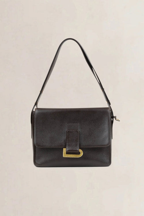 Delvaux Dark Brown Poirier Crossbody Bag