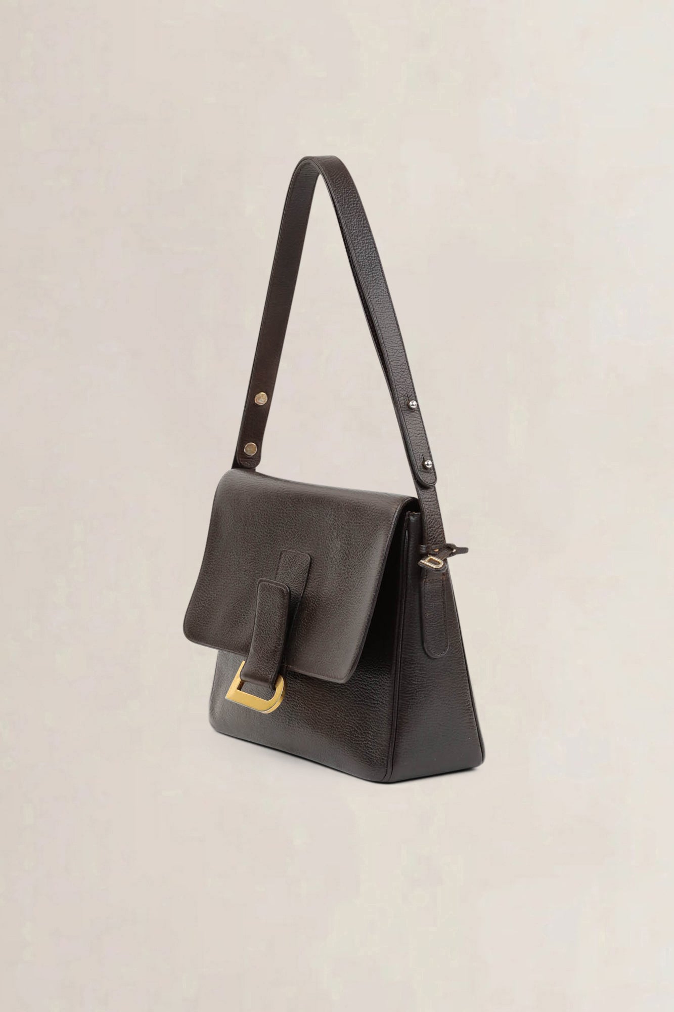 Delvaux Dark Brown Poirier Crossbody Bag