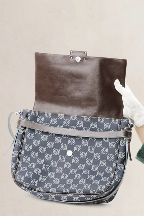 Blue Anagram Crossbody Bag