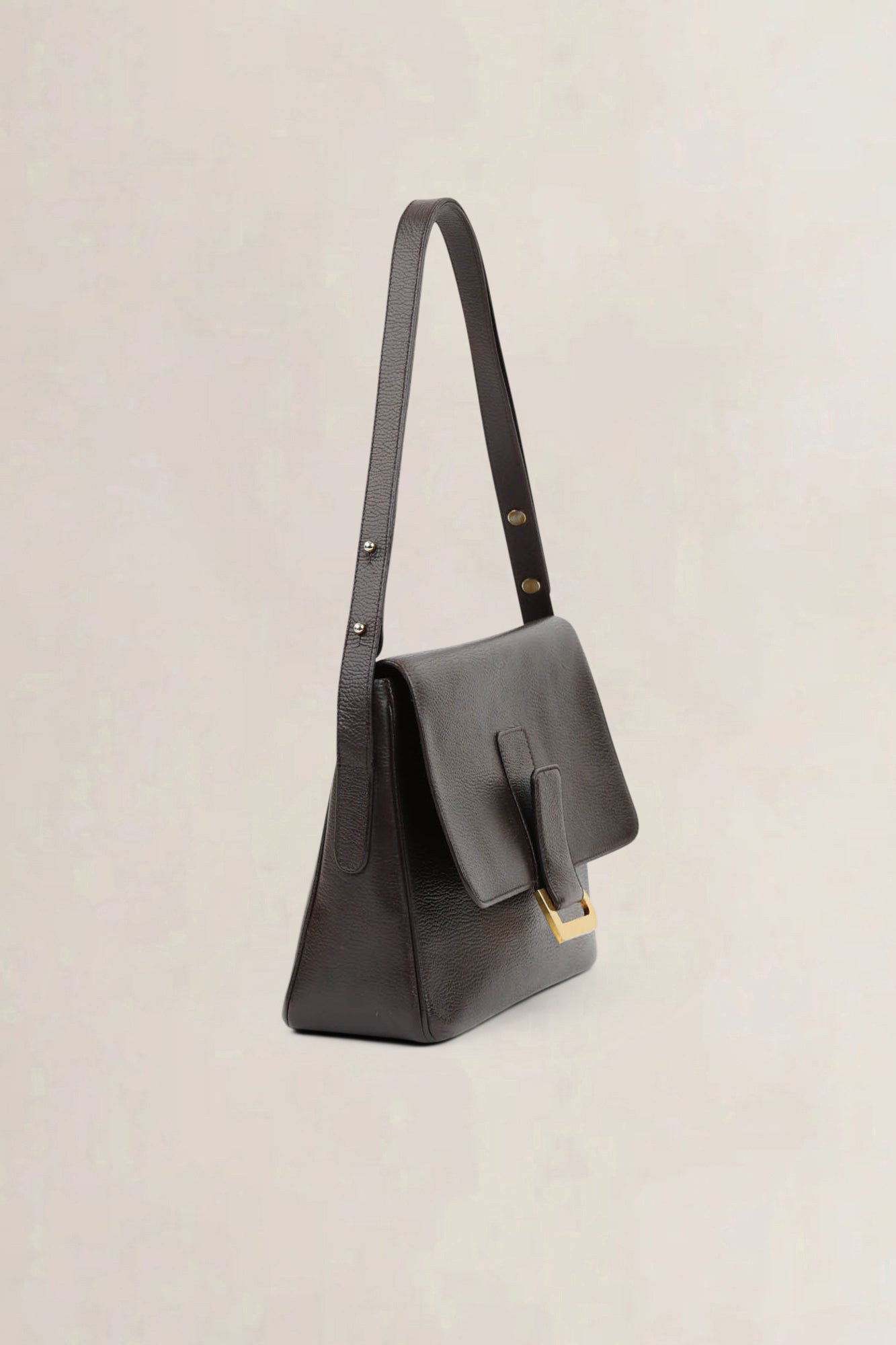 Delvaux Dark Brown Poirier Crossbody Bag