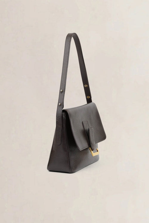 Delvaux Dark Brown Poirier Crossbody Bag